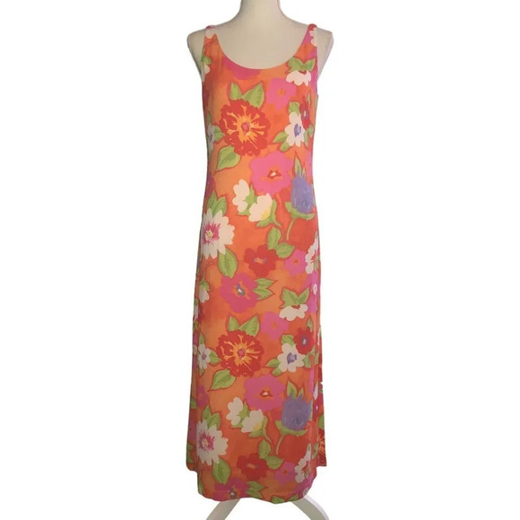 SIGRID OLSEN SPORT Sz 4P Y2K Women's Floral Sleeveless Fully Lined Maxi Dress - Picture 1 of 7